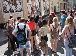 Tourists visits The Icon Walk
